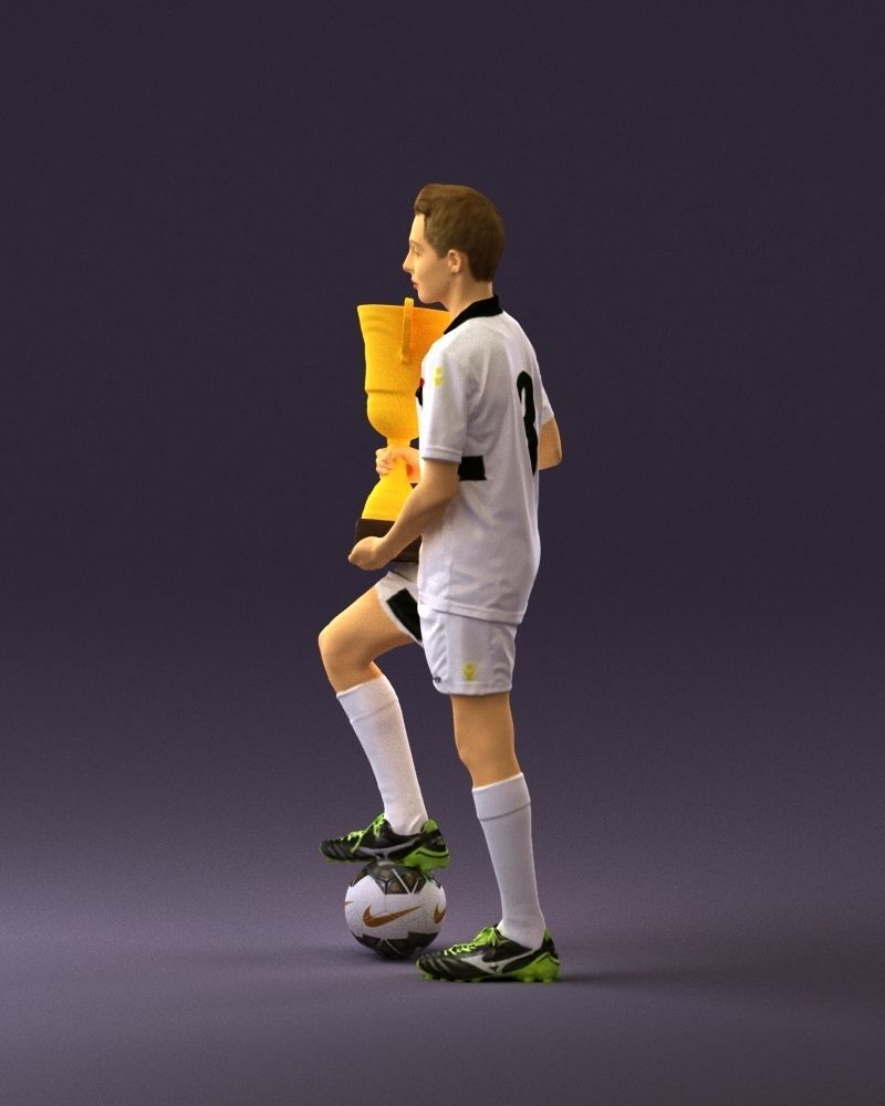 Soccer boy with cup and ball 0897 3D model_8