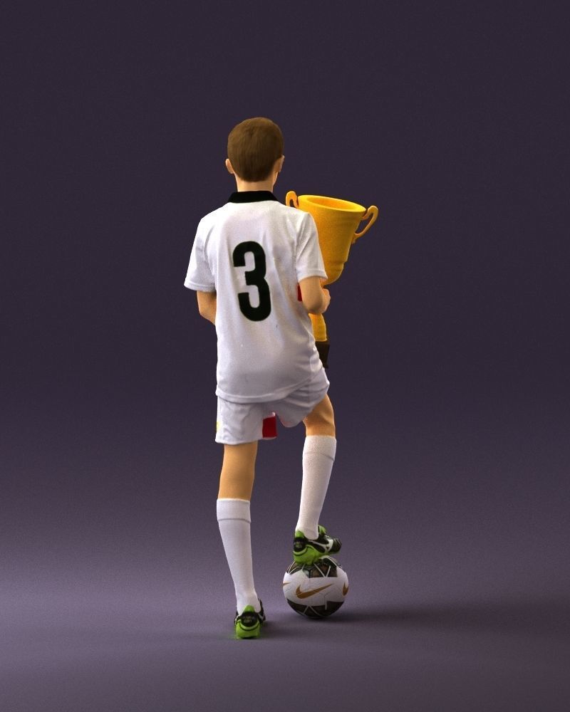 Soccer boy with cup and ball 0897 3D model_6