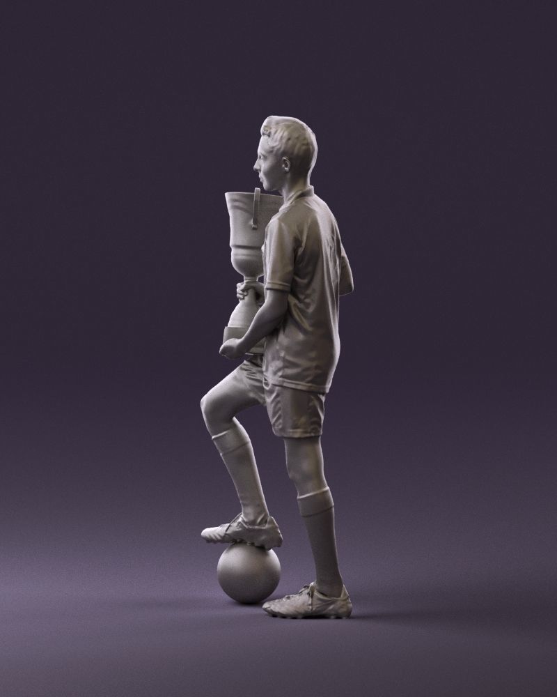 Soccer boy with cup and ball 0897 3D model_20