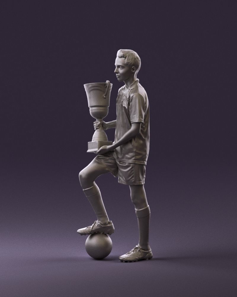 Soccer boy with cup and ball 0897 3D model_21