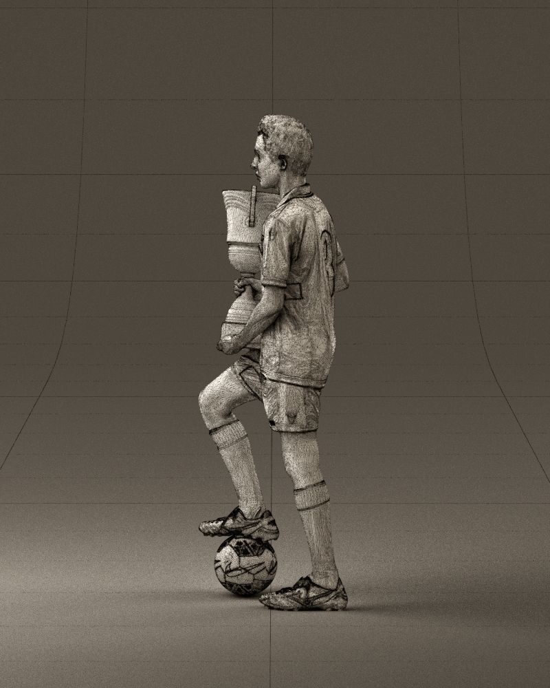 Soccer boy with cup and ball 0897 3D model_32