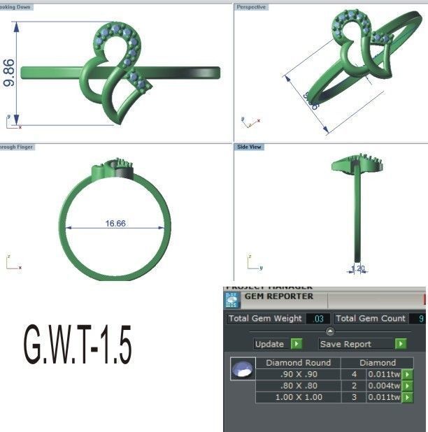 Women light weight ring 3dm stl render detail 3D print model_3