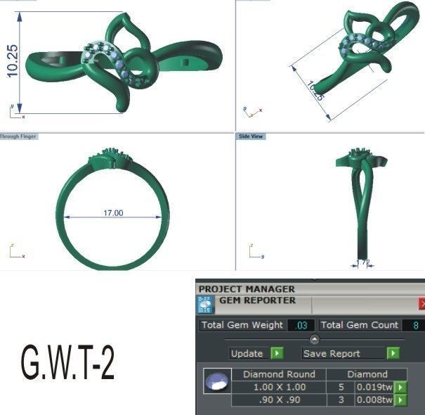 Women light weight ring 3dm stl render detail 3D print model_3