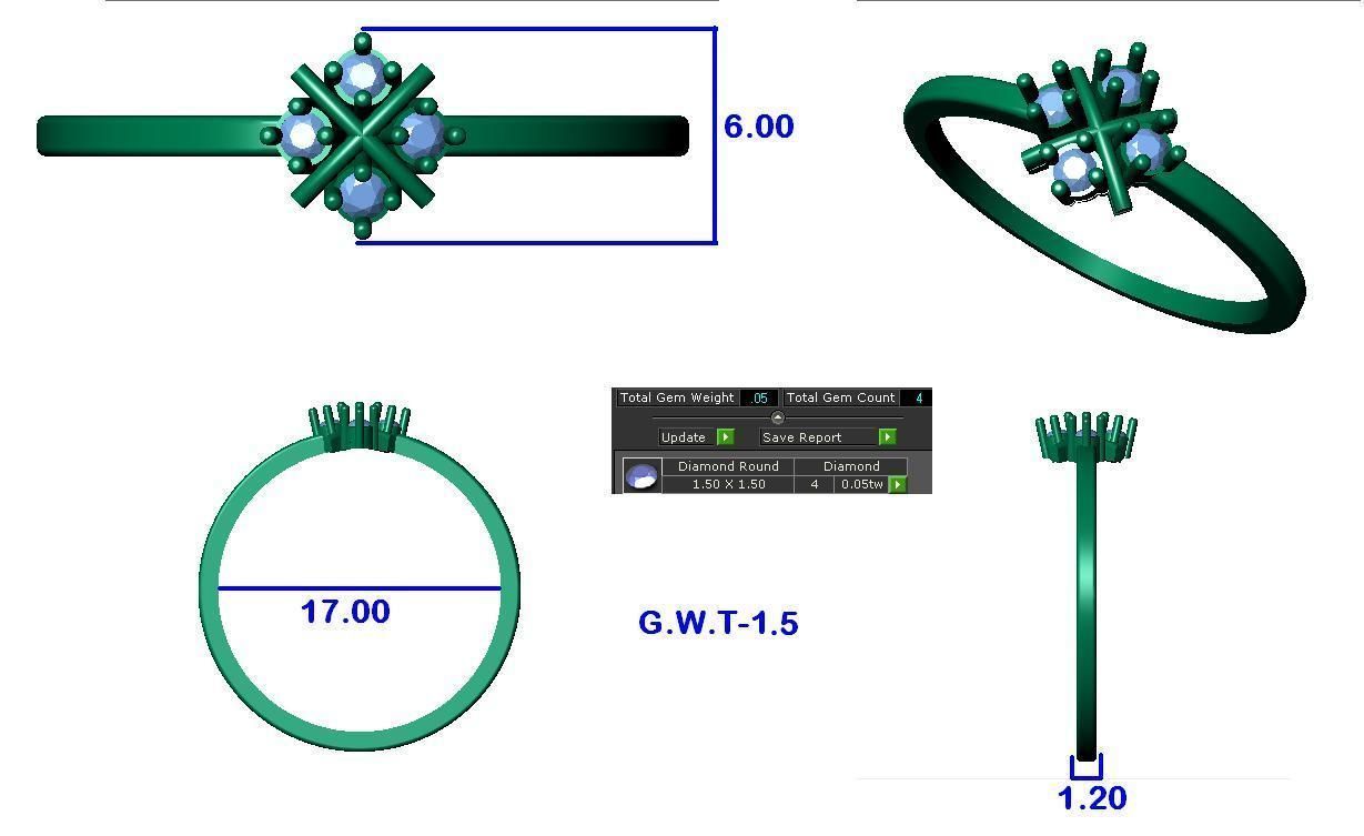 Women light weight ring 3dm stl render 3D print model_4