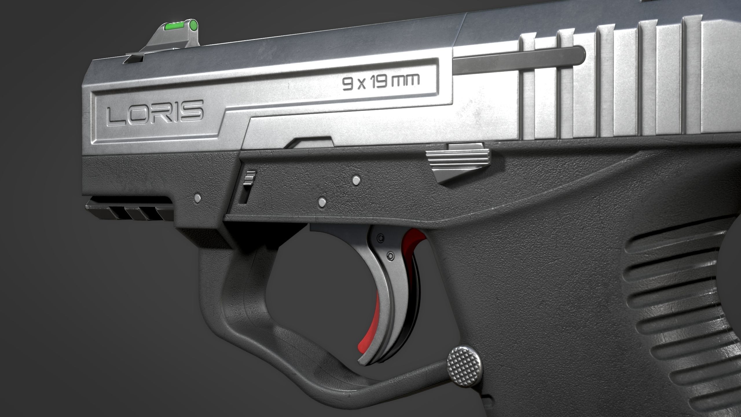 Loris Tactical Pistol WK Low-poly 3D model_9