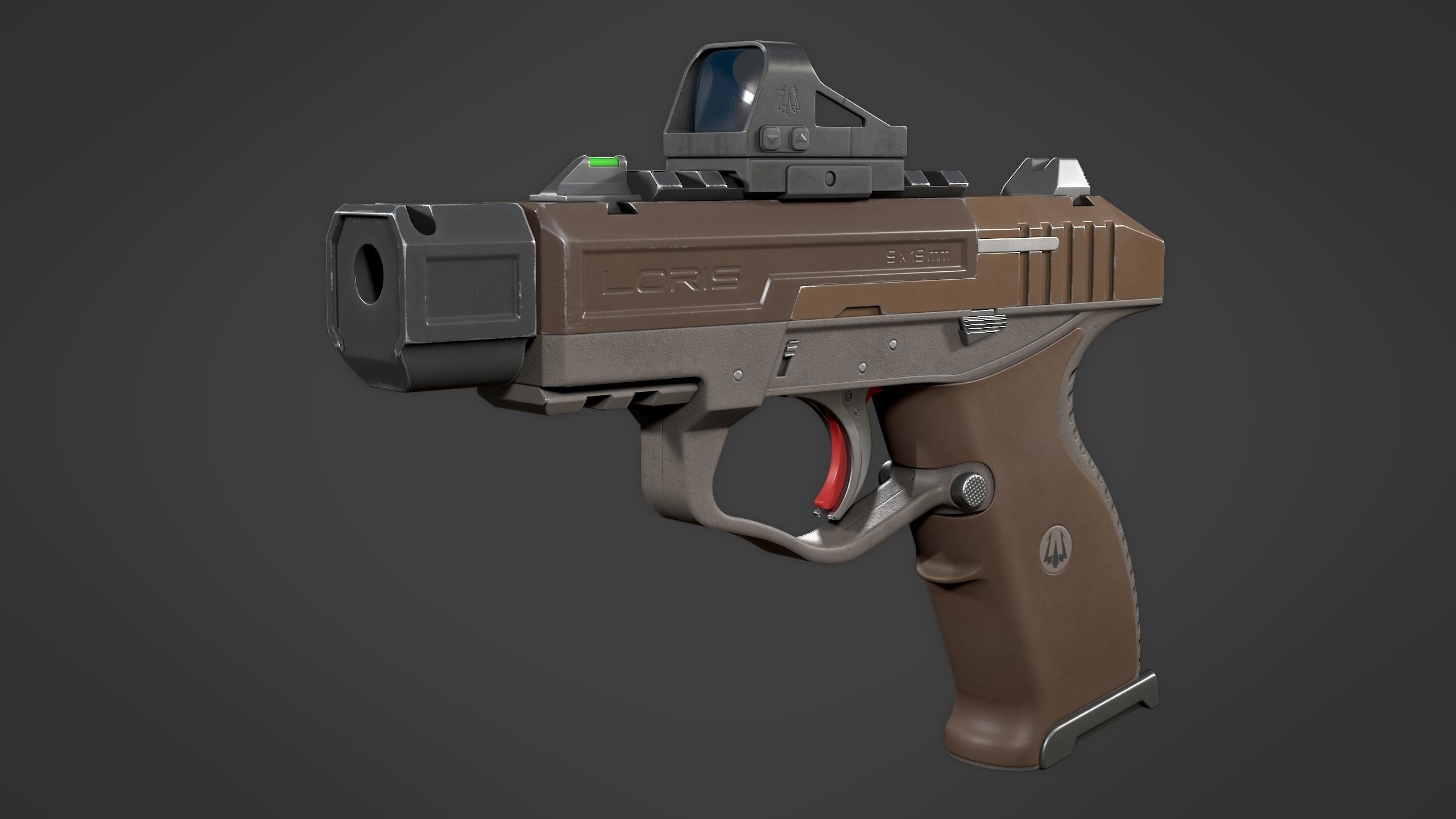 Loris Tactical Pistol WK Low-poly 3D model_19