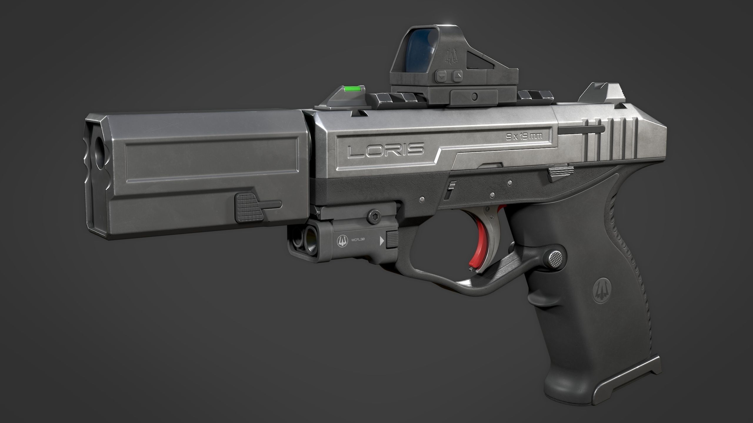 Loris Tactical Pistol WK Low-poly 3D model_3