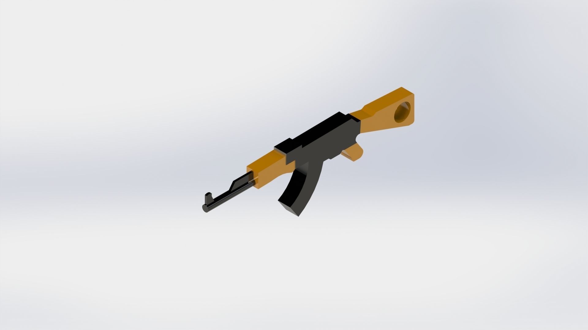 Keychain AK47 3D print model_1