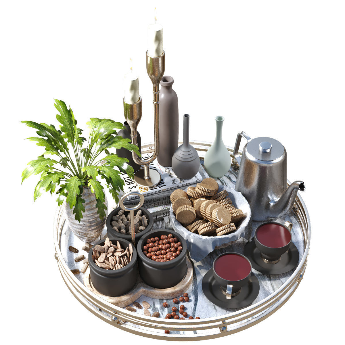 breakfast set 028 Low-poly 3D model_5