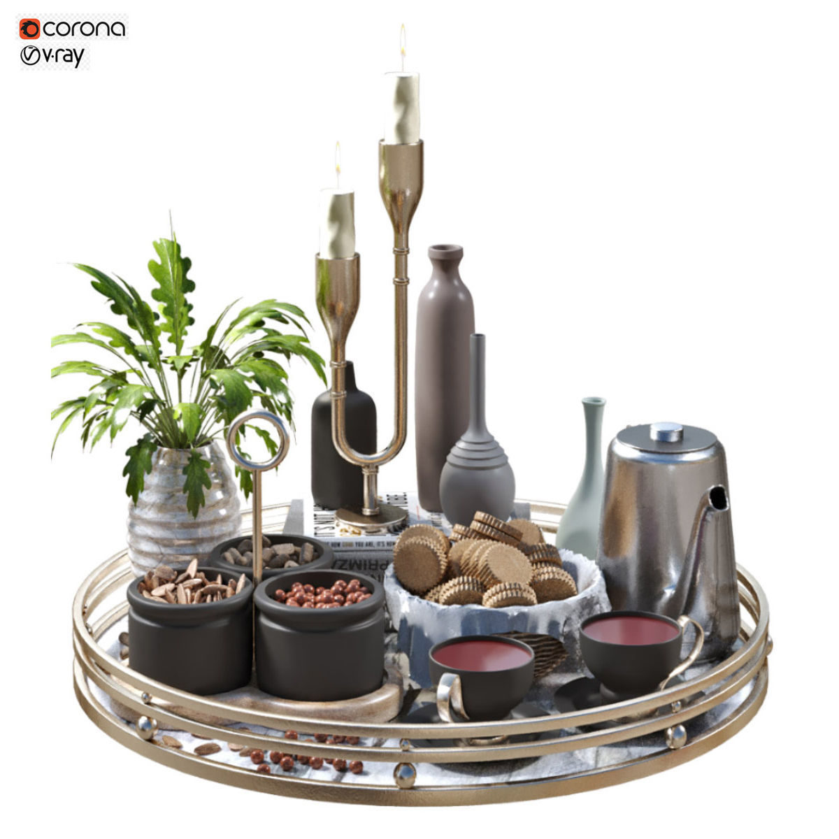 breakfast set 028 Low-poly 3D model_1