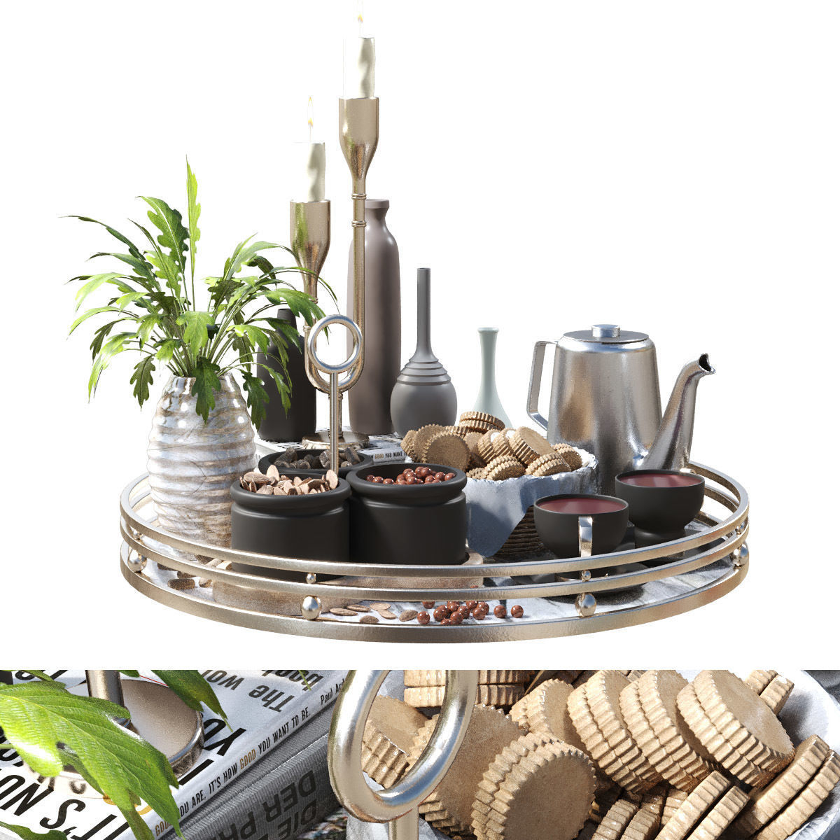 breakfast set 028 Low-poly 3D model_3