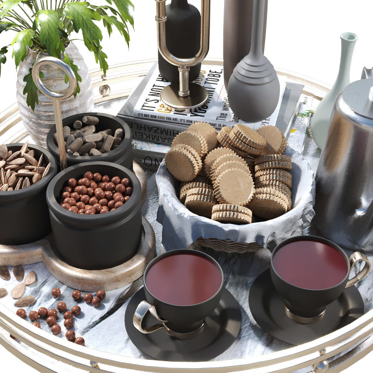 breakfast set 028 Low-poly 3D model_4