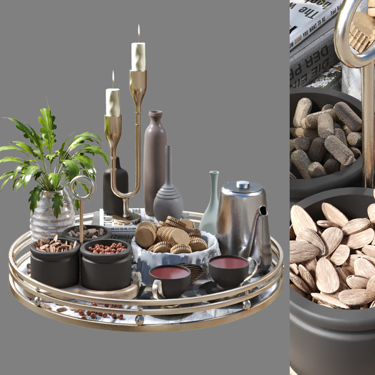 breakfast set 028 Low-poly 3D model_2