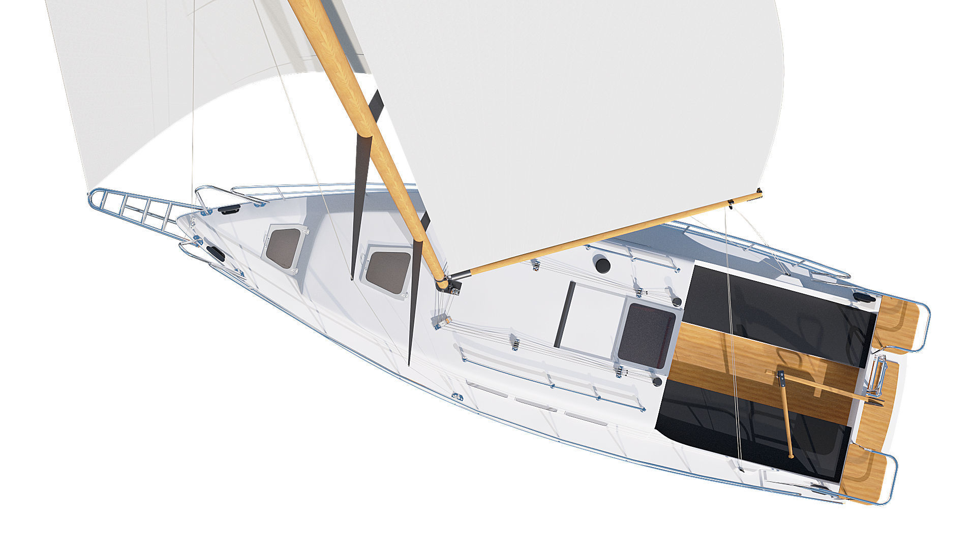 Sailing yacht 3D model_8