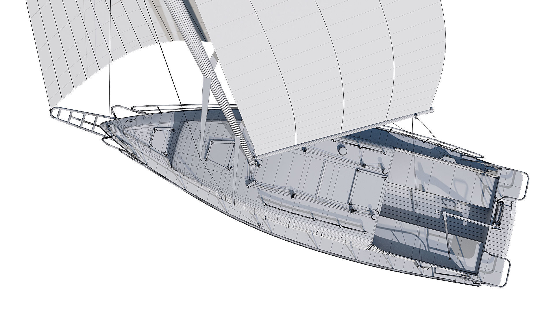 Sailing yacht 3D model_22