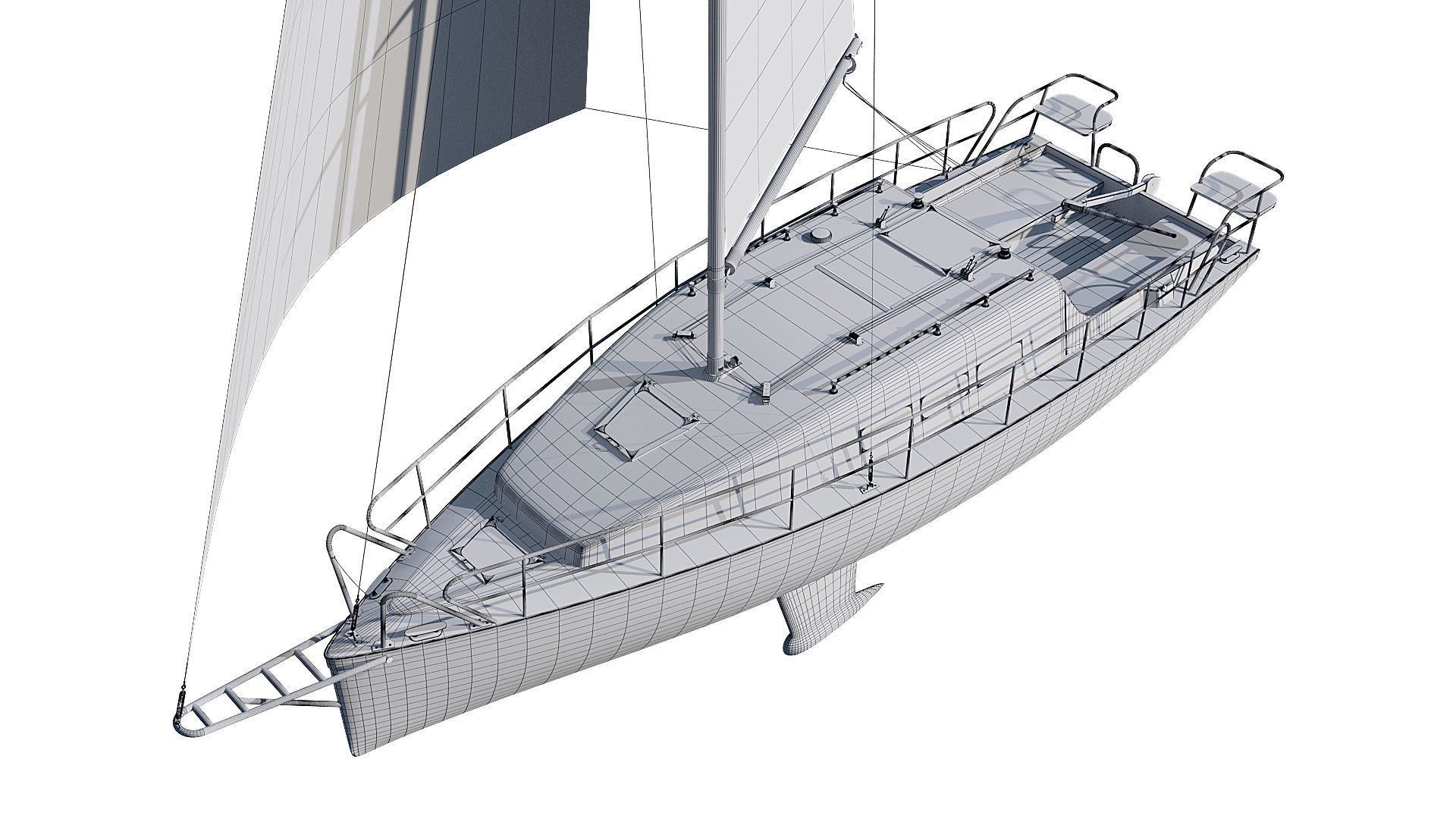 Sailing yacht 3D model_19