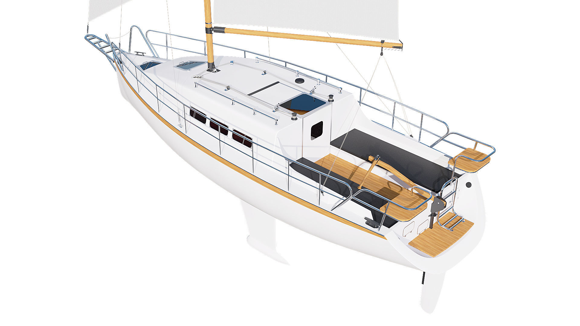 Sailing yacht 3D model_6