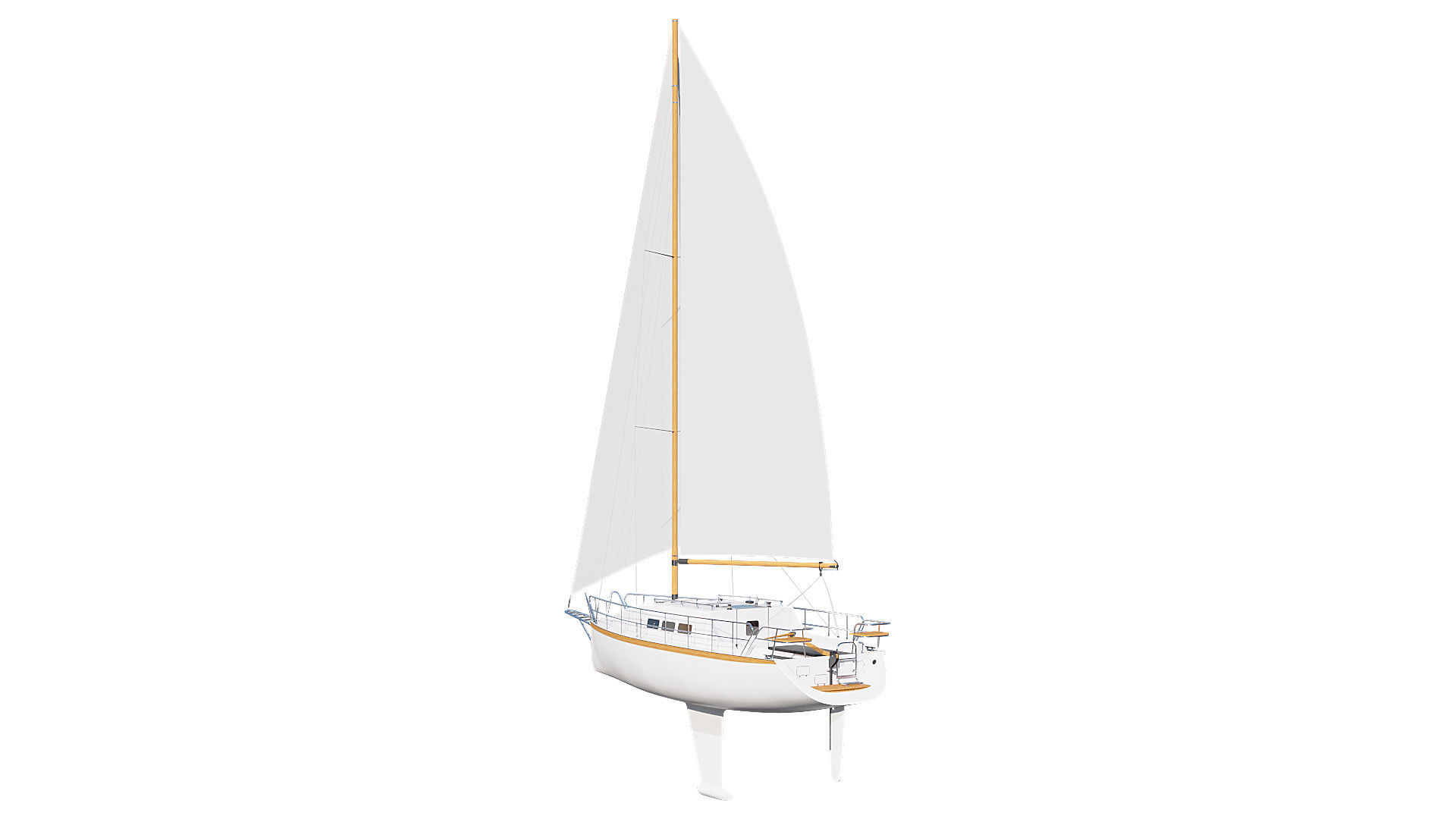 Sailing yacht 3D model_3