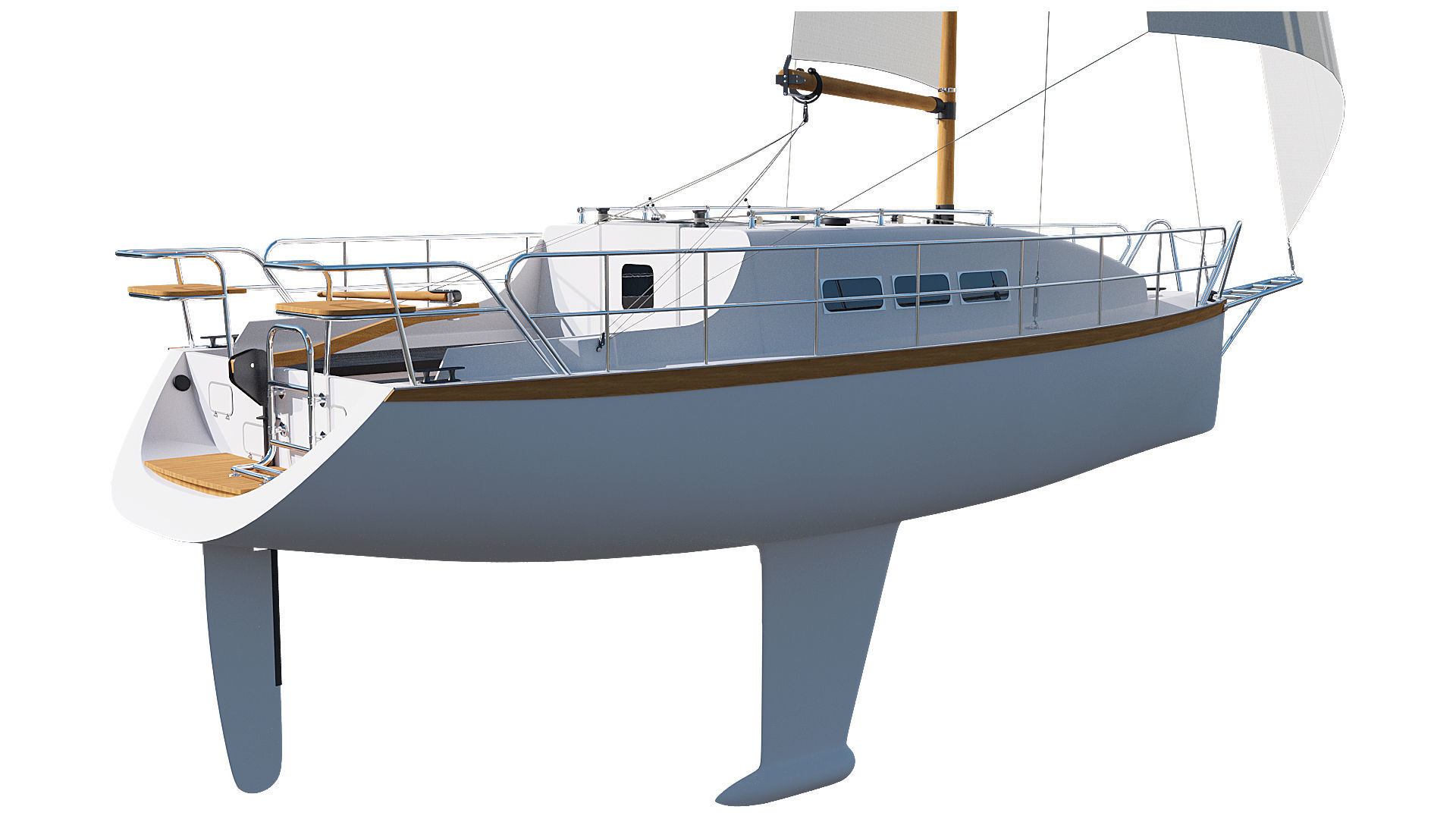 Sailing yacht 3D model_4