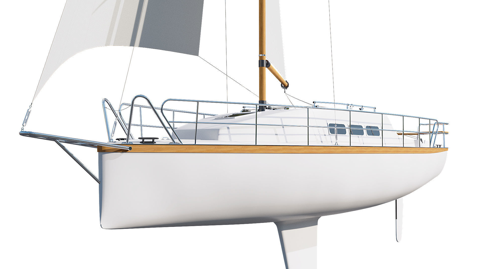 Sailing yacht 3D model_10