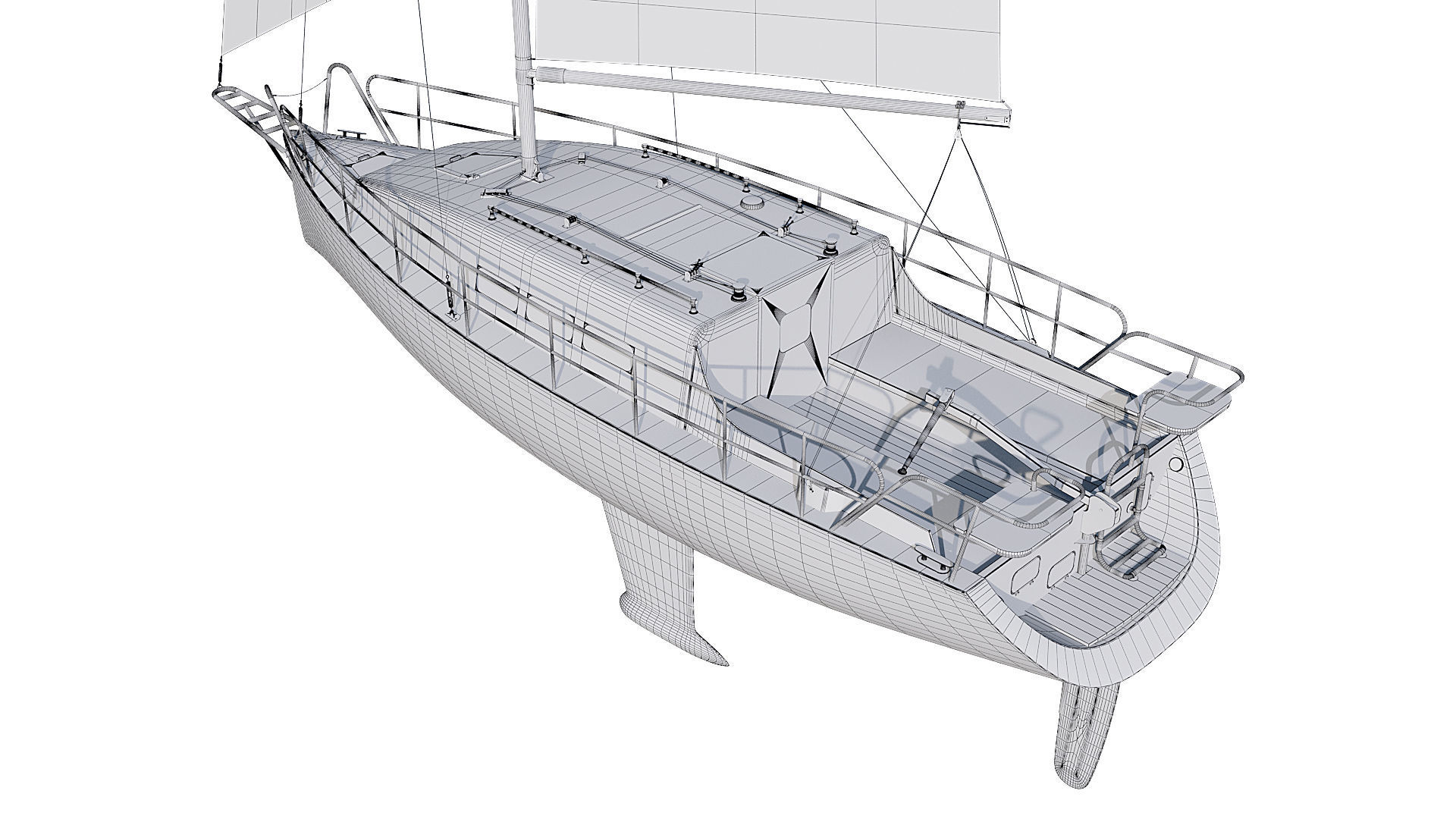 Sailing yacht 3D model_20