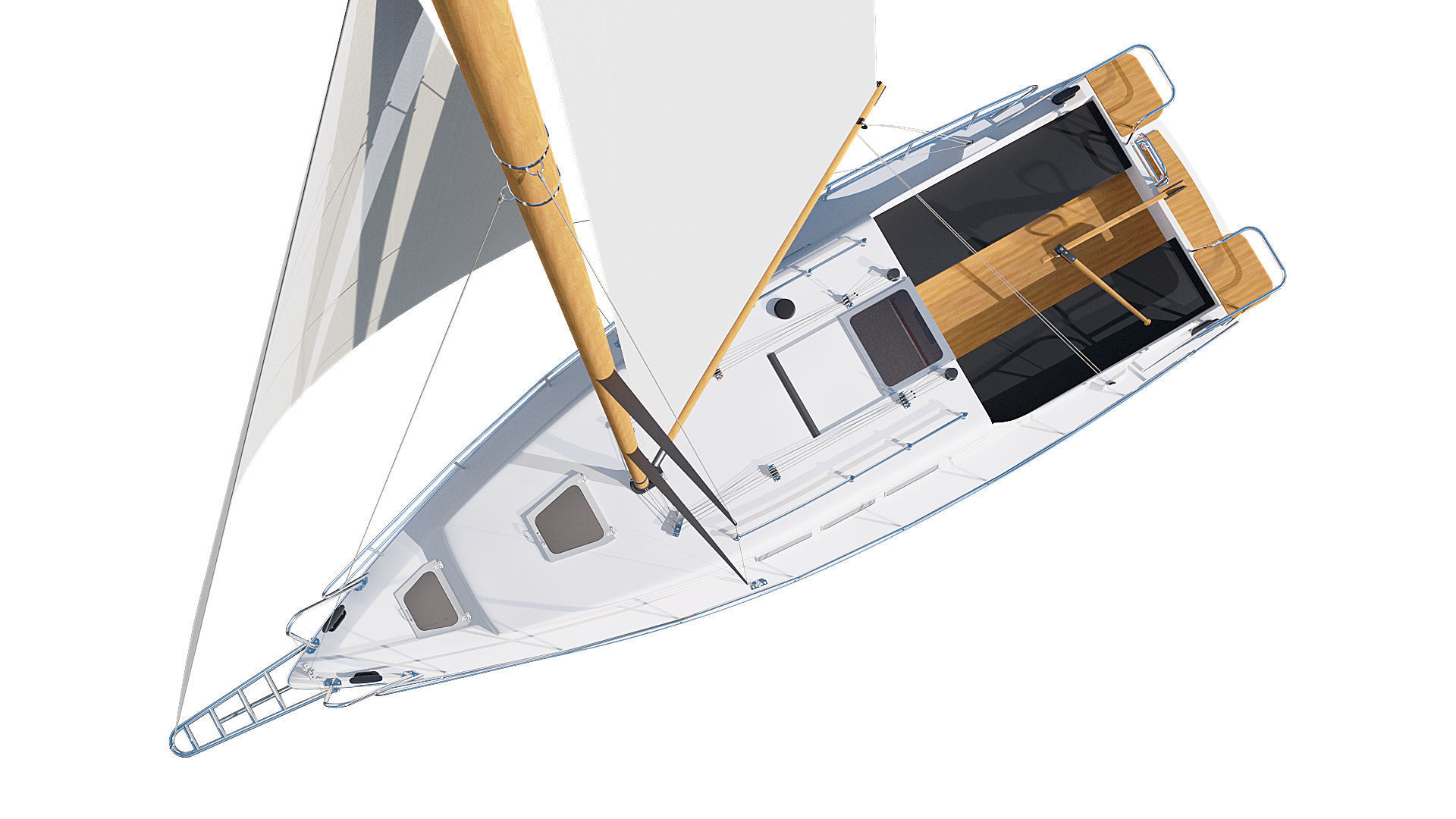 Sailing yacht 3D model_9