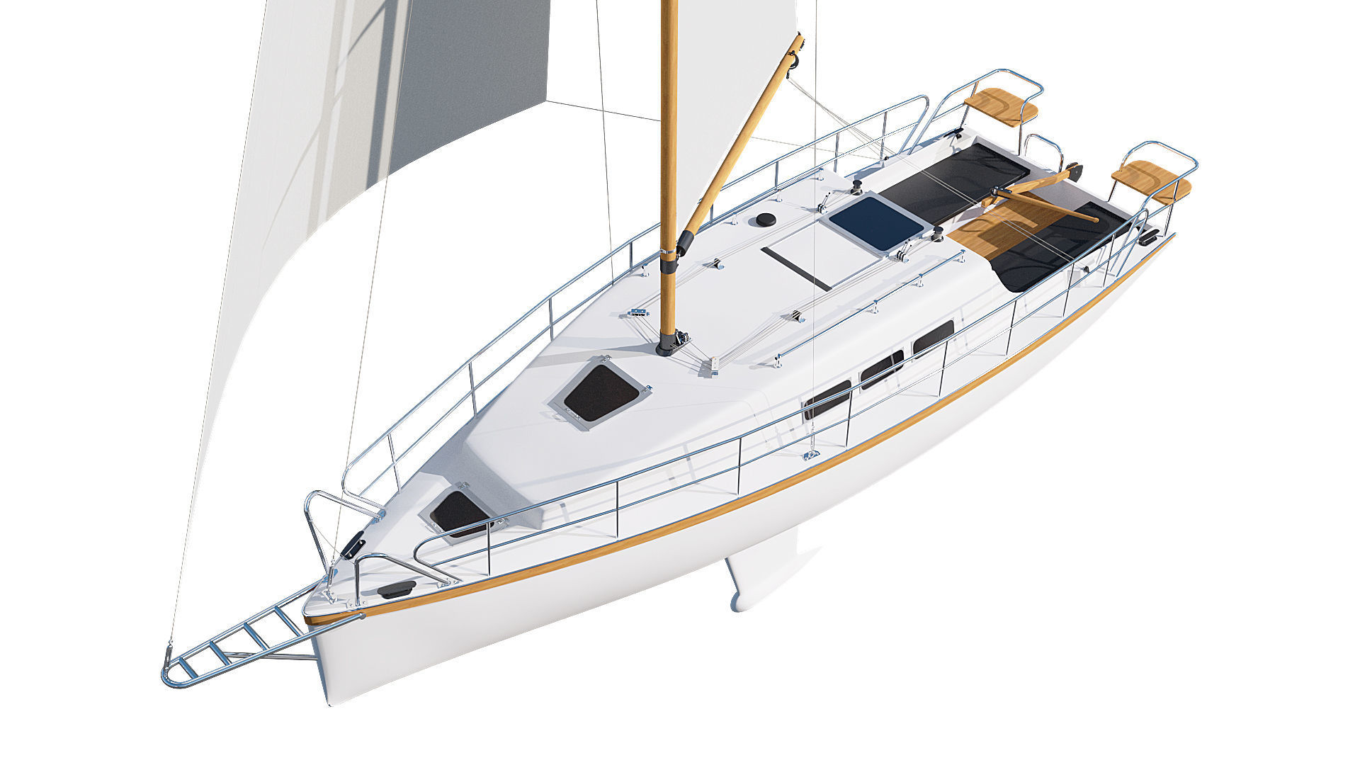 Sailing yacht 3D model_5