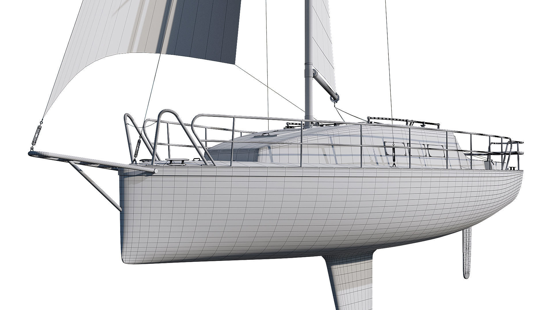 Sailing yacht 3D model_24