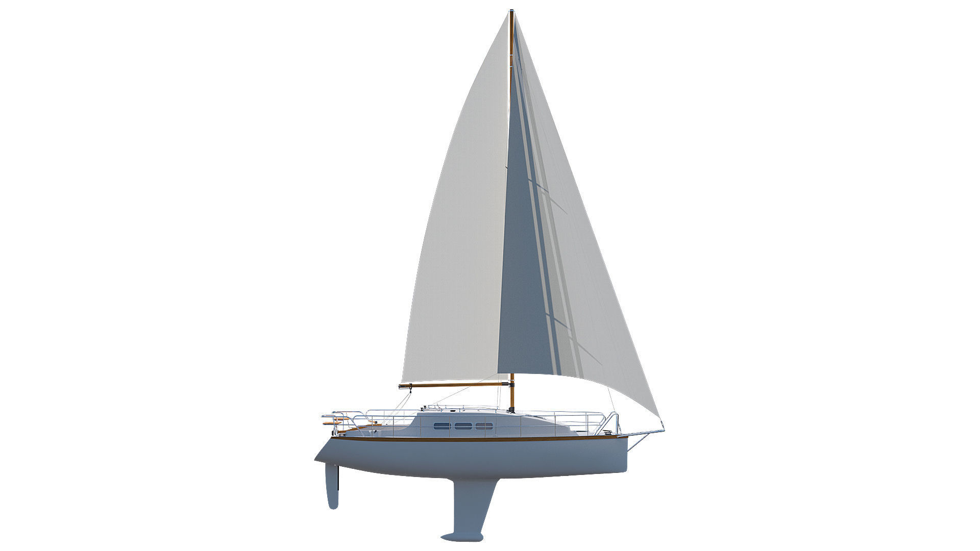 Sailing yacht 3D model_2