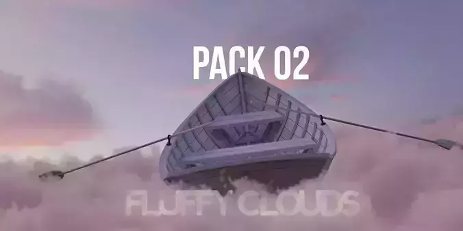 Fluffy Clouds Pack 02 and Cloud Node Shader for Blender Low-poly 3D model