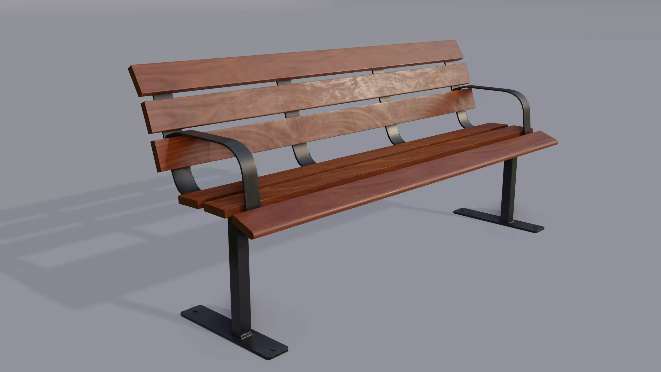 Street bench Free low-poly 3D model