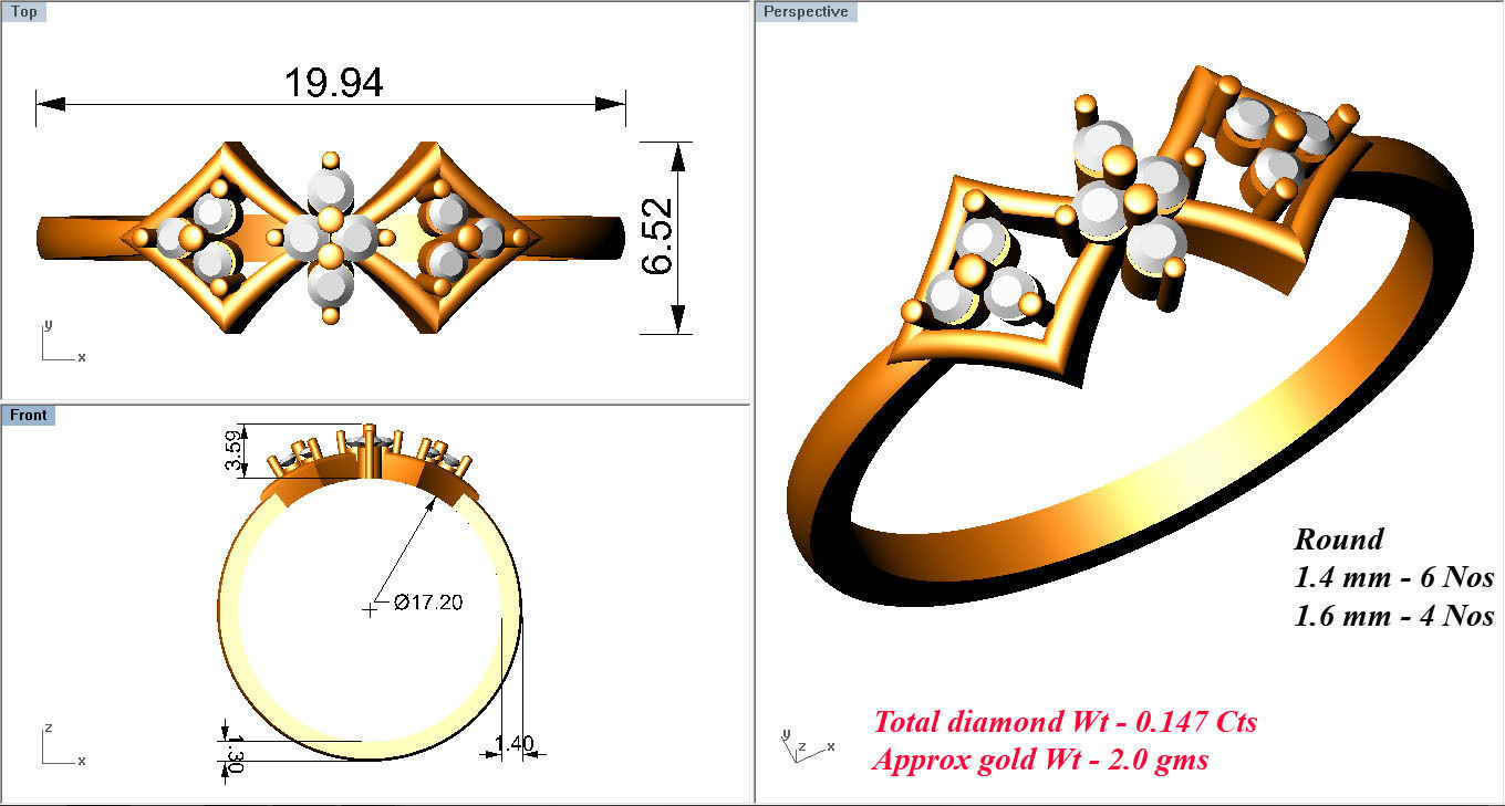 Women light weight ring 3dm stl render 3D print model_4