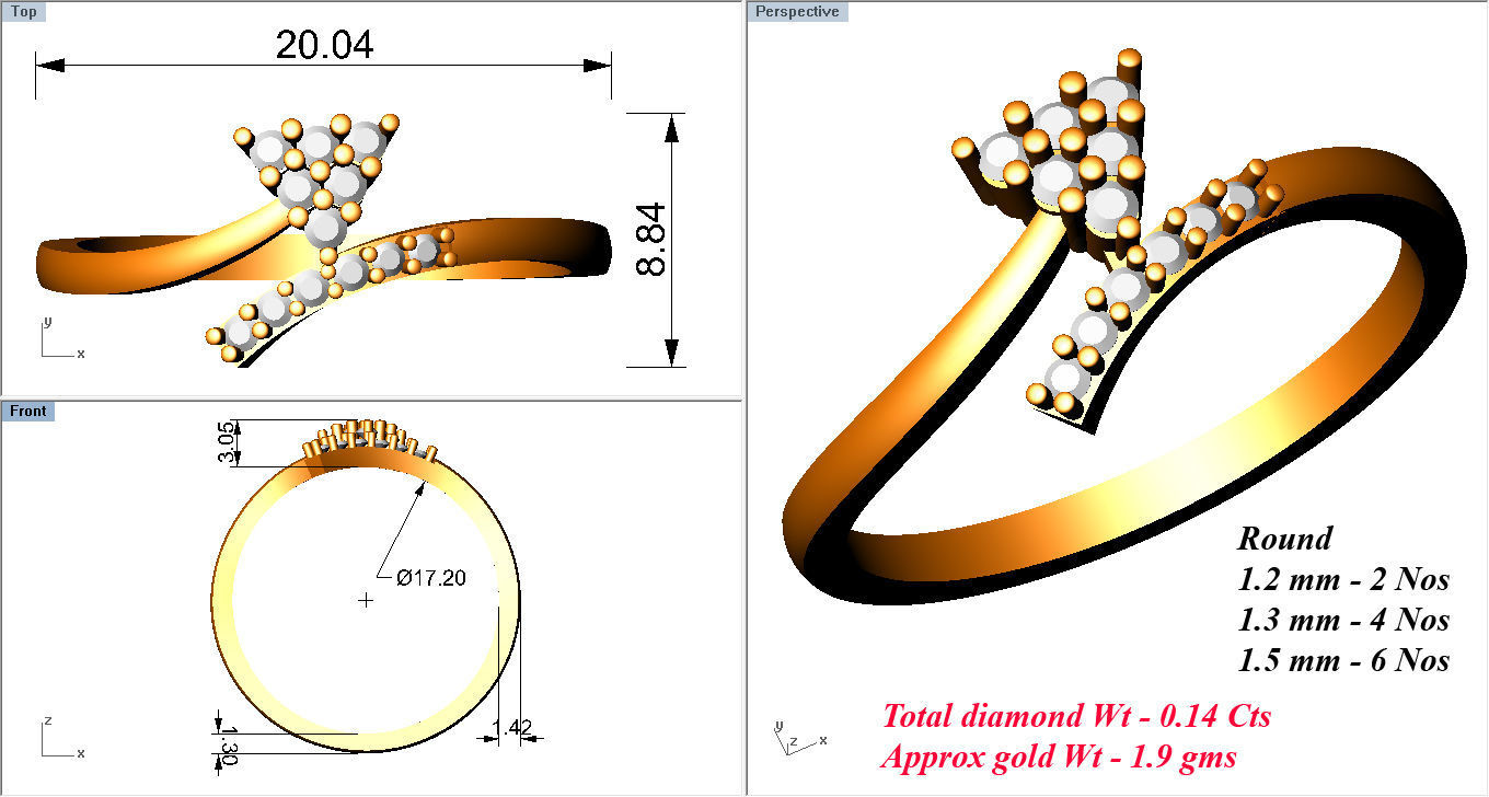Women light weight ring 3dm stl render 3D print model_4