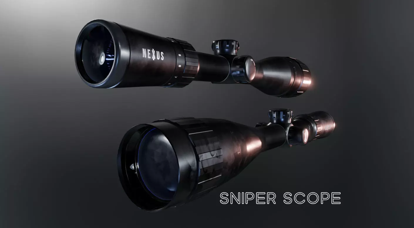 Sniper Scope Game Ready  Low-poly 3D model_0