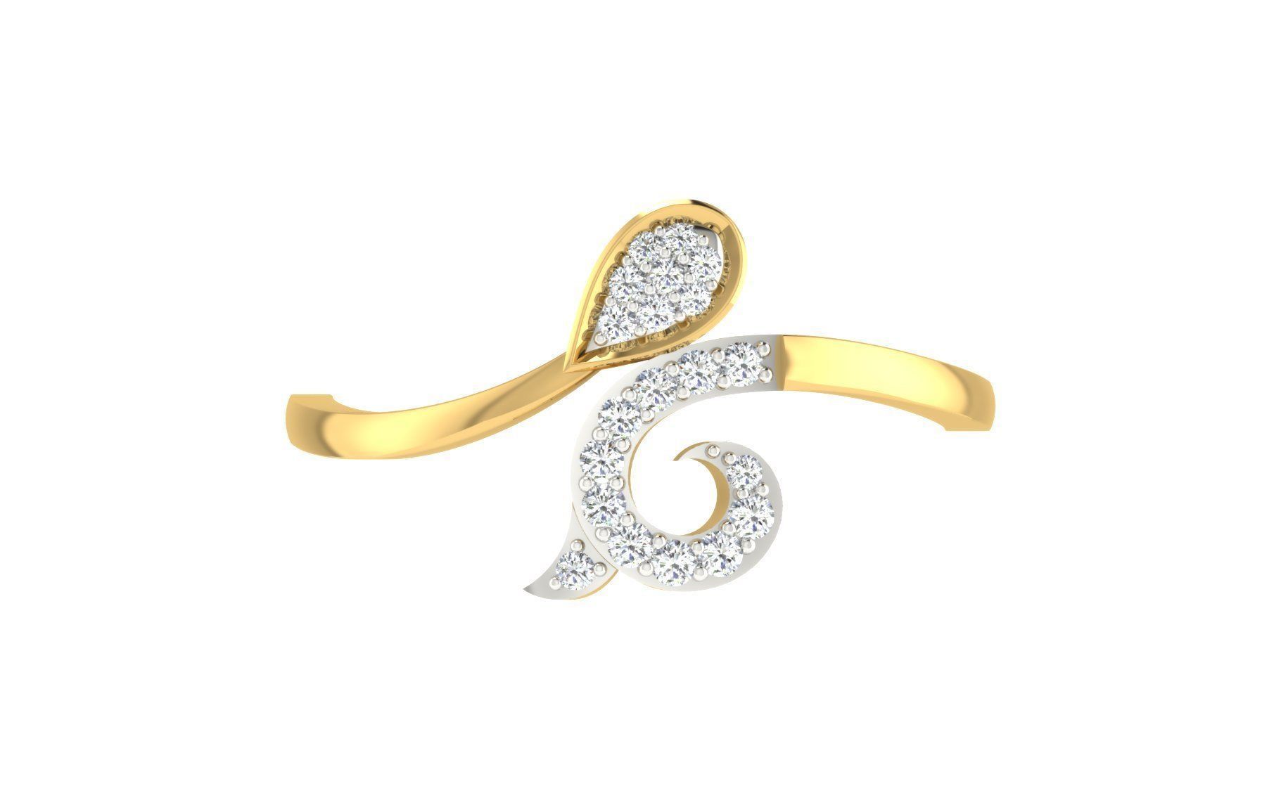 Women light weight ring 3dm stl render 3D print model_7