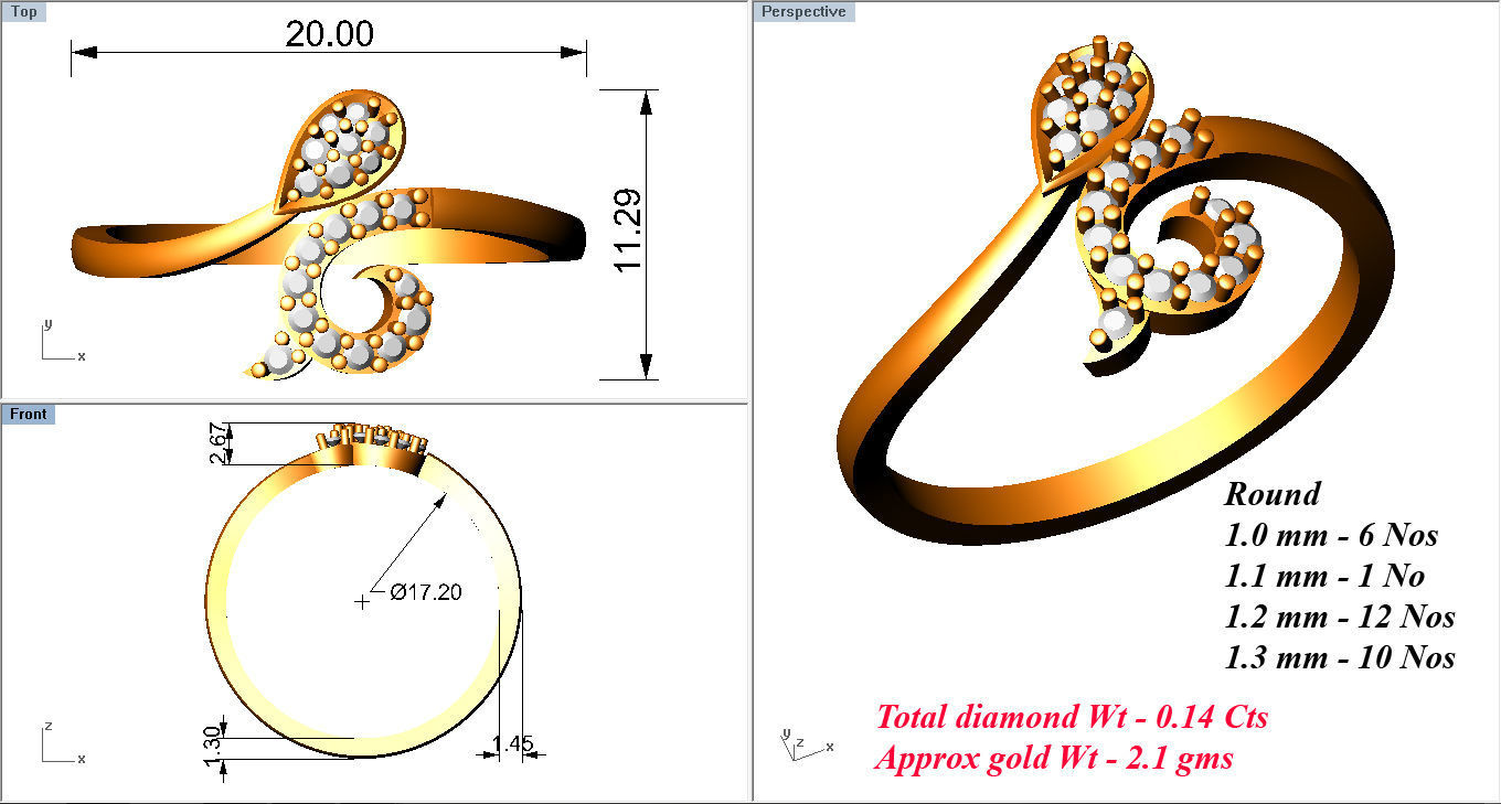 Women light weight ring 3dm stl render 3D print model_4