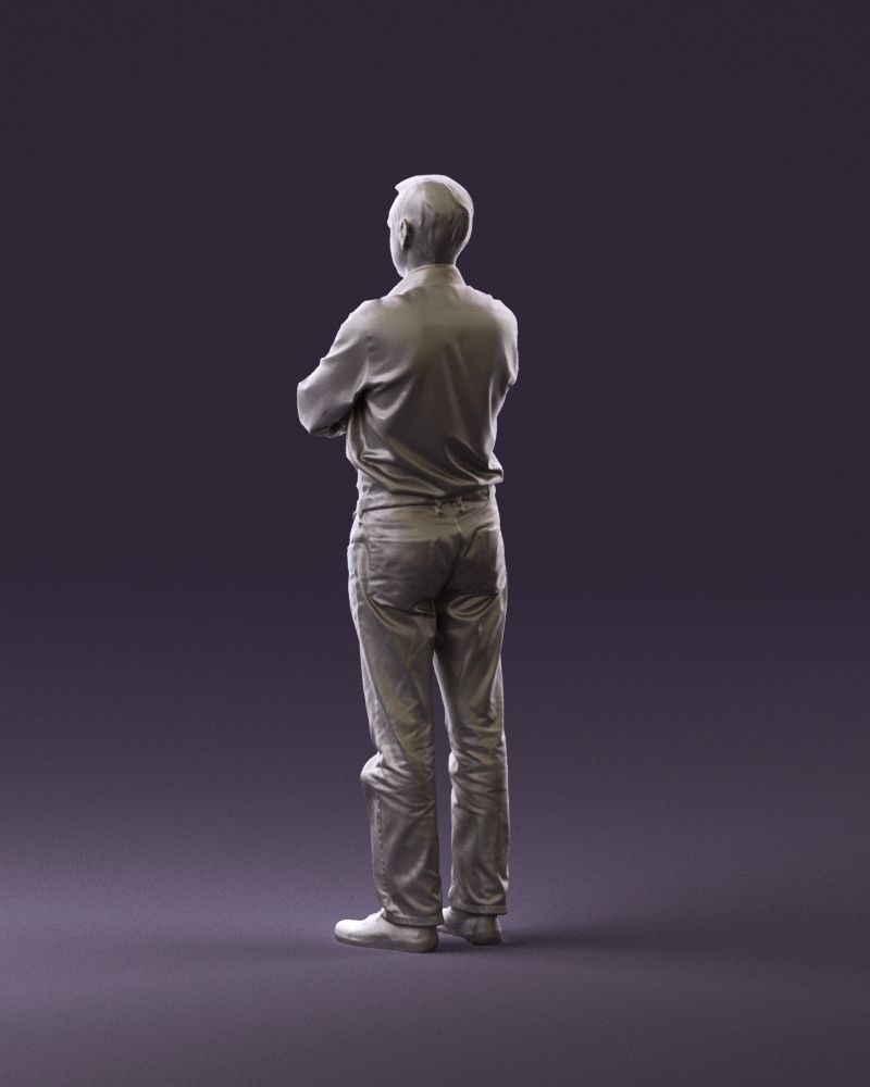 Man in tshirt jeans in close pose 0905 3D model_19