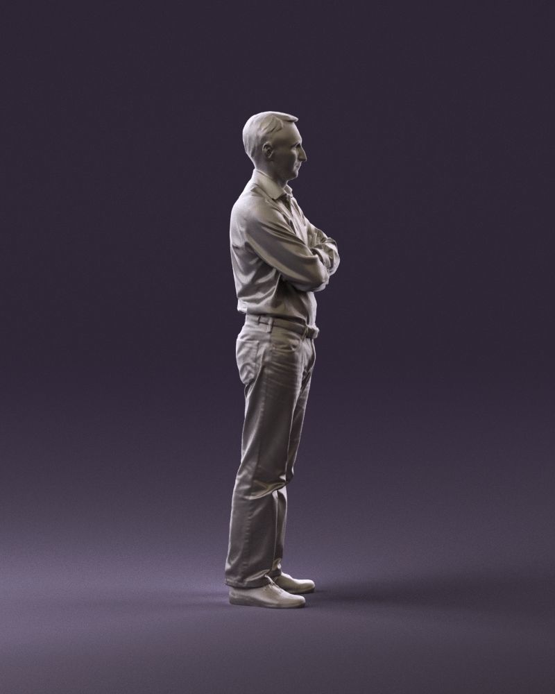 Man in tshirt jeans in close pose 0905 3D model_16