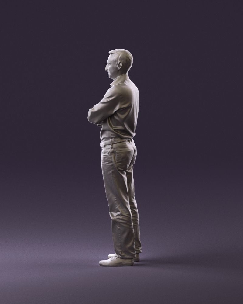 Man in tshirt jeans in close pose 0905 3D model_20