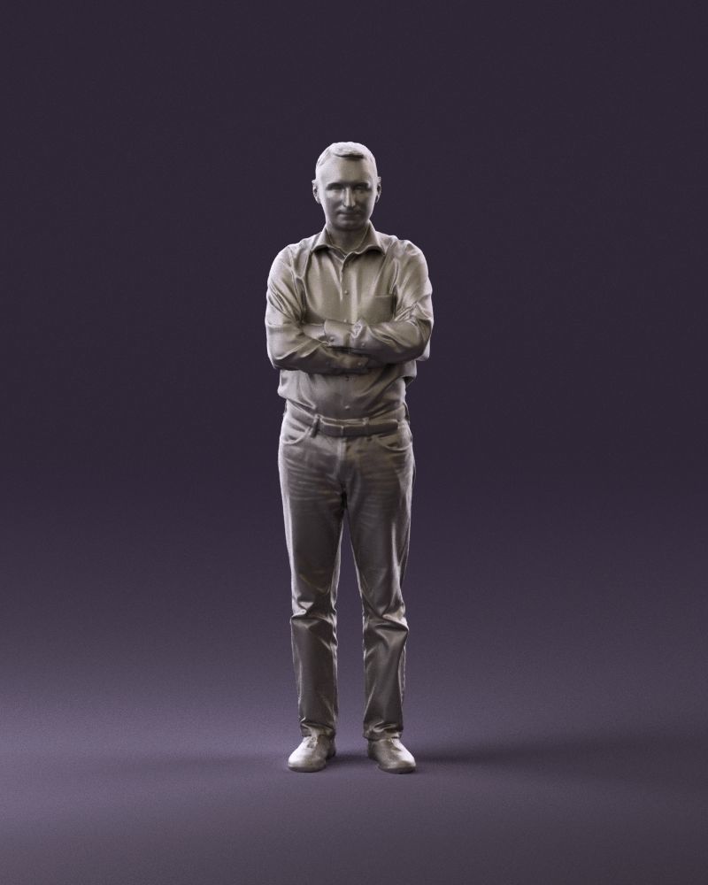 Man in tshirt jeans in close pose 0905 3D model_13