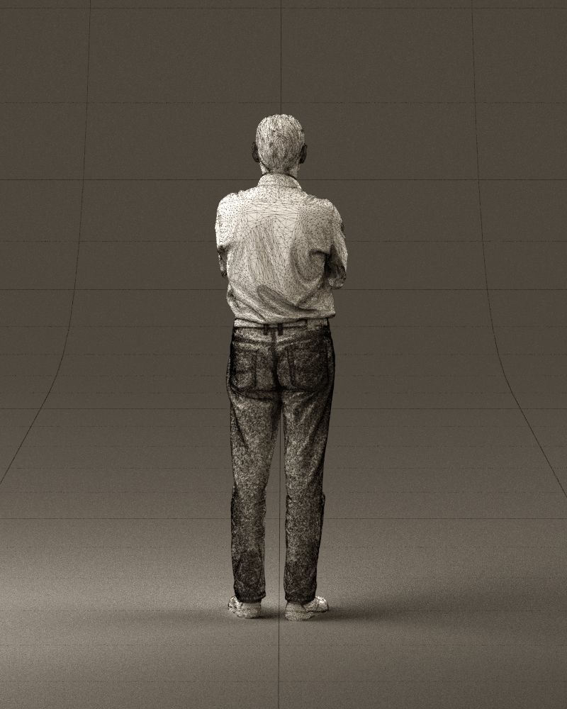 Man in tshirt jeans in close pose 0905 3D model_30