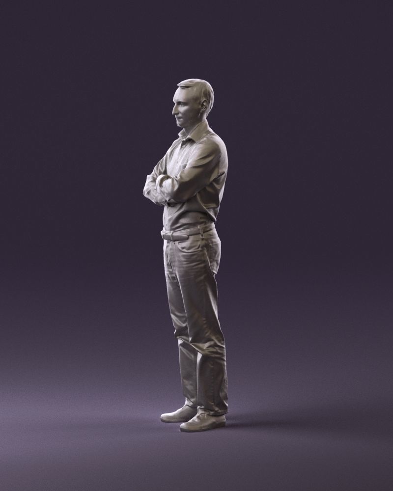 Man in tshirt jeans in close pose 0905 3D model_21