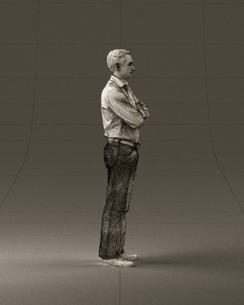 Man in tshirt jeans in close pose 0905 3D model_28