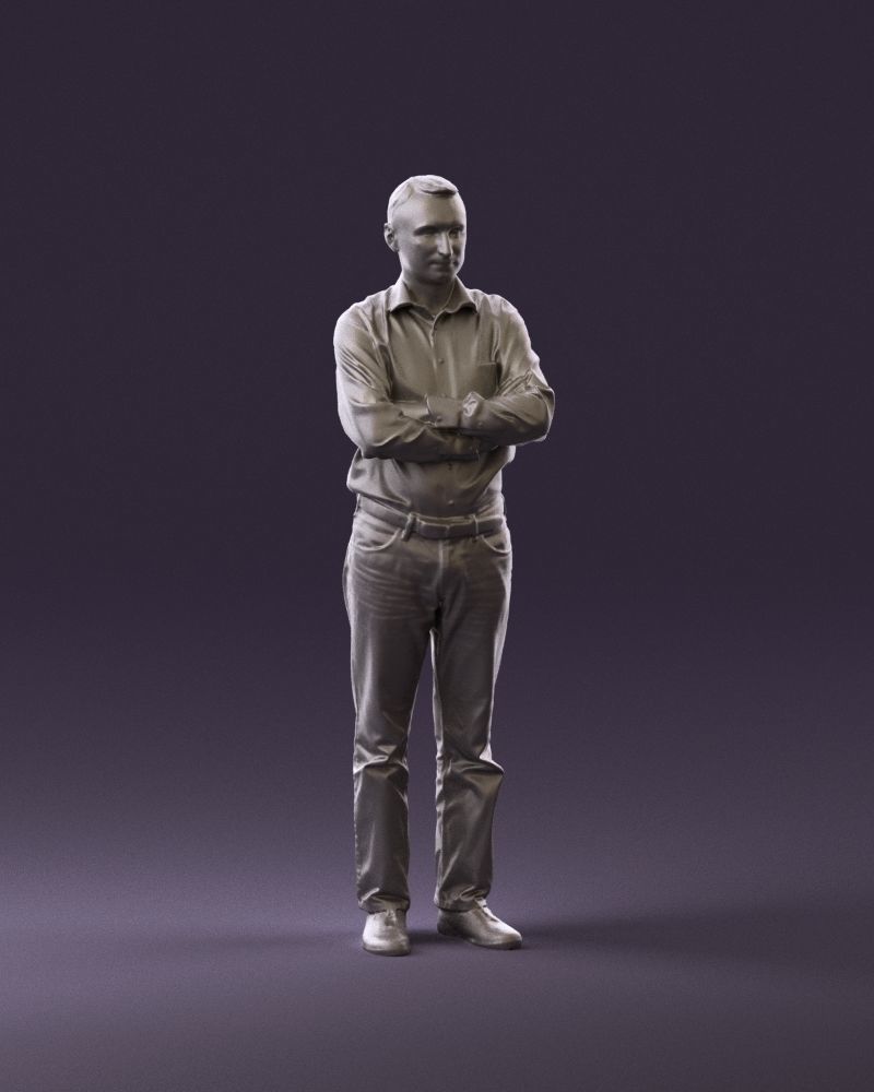 Man in tshirt jeans in close pose 0905 3D model_14