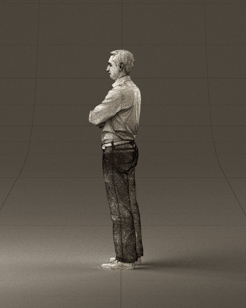 Man in tshirt jeans in close pose 0905 3D model_32
