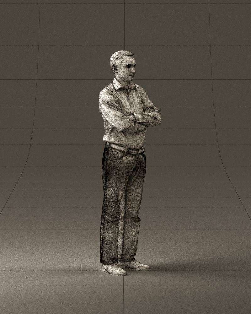 Man in tshirt jeans in close pose 0905 3D model_27