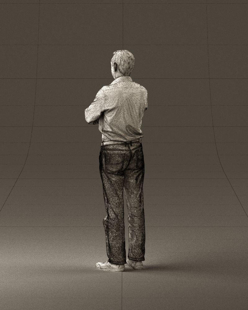 Man in tshirt jeans in close pose 0905 3D model_31