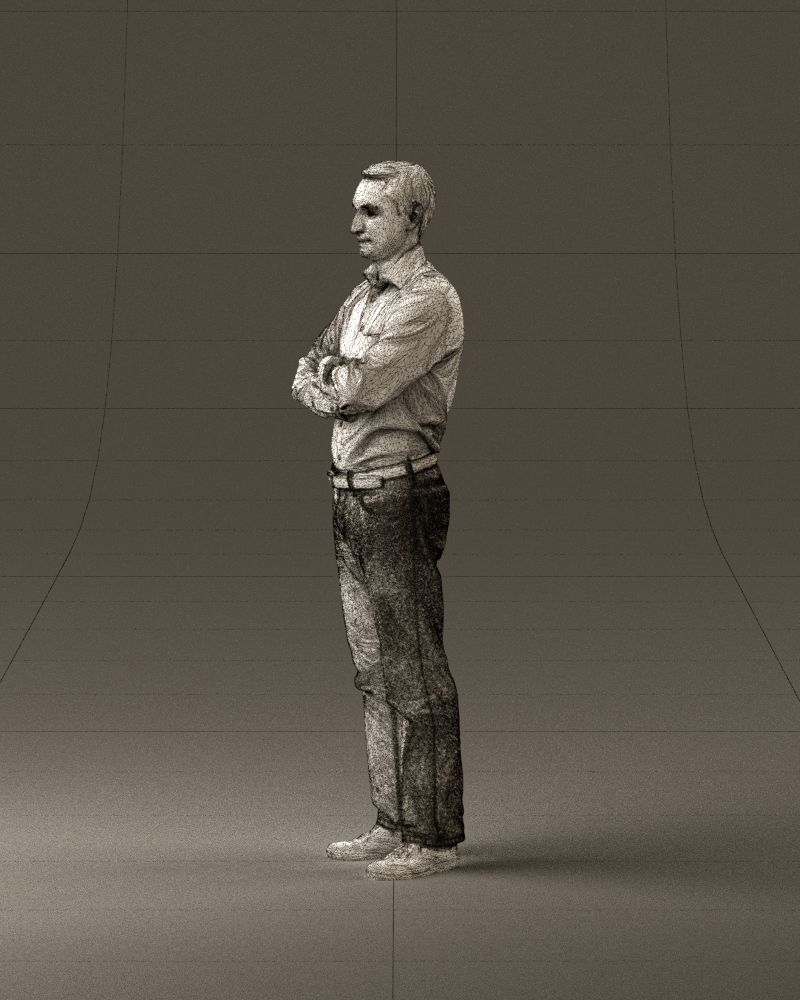 Man in tshirt jeans in close pose 0905 3D model_33