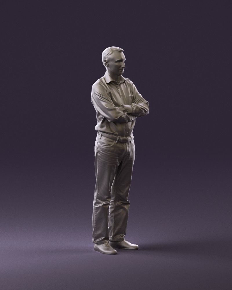 Man in tshirt jeans in close pose 0905 3D model_15