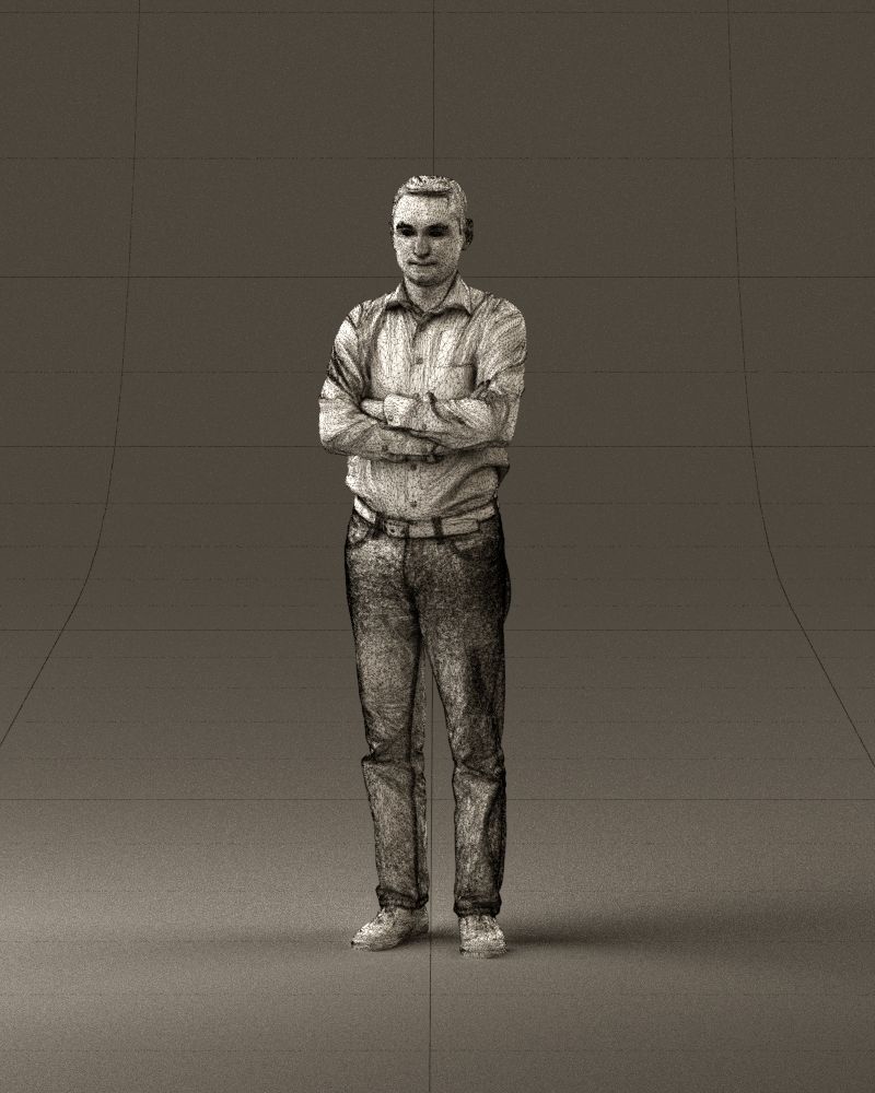 Man in tshirt jeans in close pose 0905 3D model_35